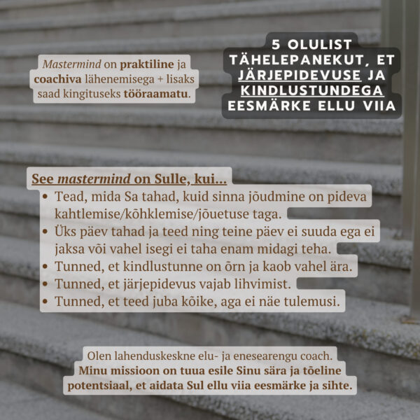 5 olulist tähelepanekut, et järjepidevuse ja kindlustundega eesmärke ellu viia - Image 2